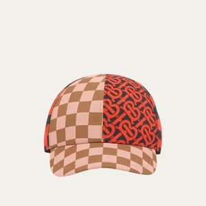Burberry Kid's Checkerboard TB Monogram Baseball Cap, Size 8Y-12Y 54CM